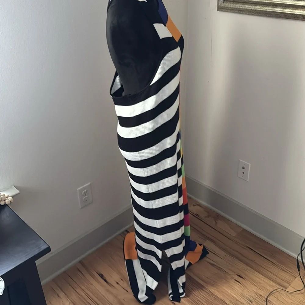 ELOQUII Mixed Striped Ribbed dress‎ colorful sleeveless maxi length Sz 26/28 new - Picture 6 of 14